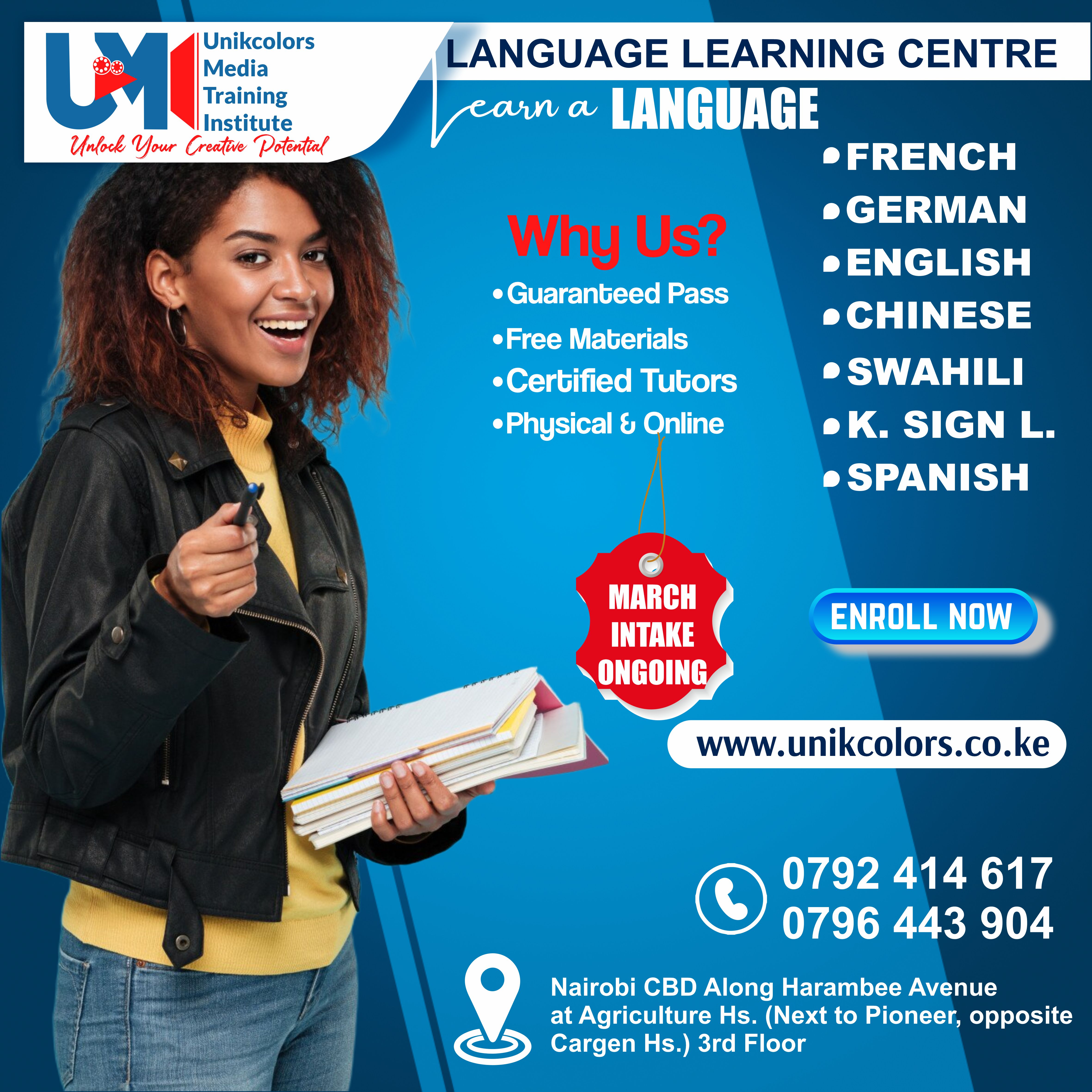 LANGUAGE TRAINING CENTRE - GERMAN | ENGLISH | FRENCH | CHINESE | SPANISH | SWAHILI | KENYA SIGN LANG